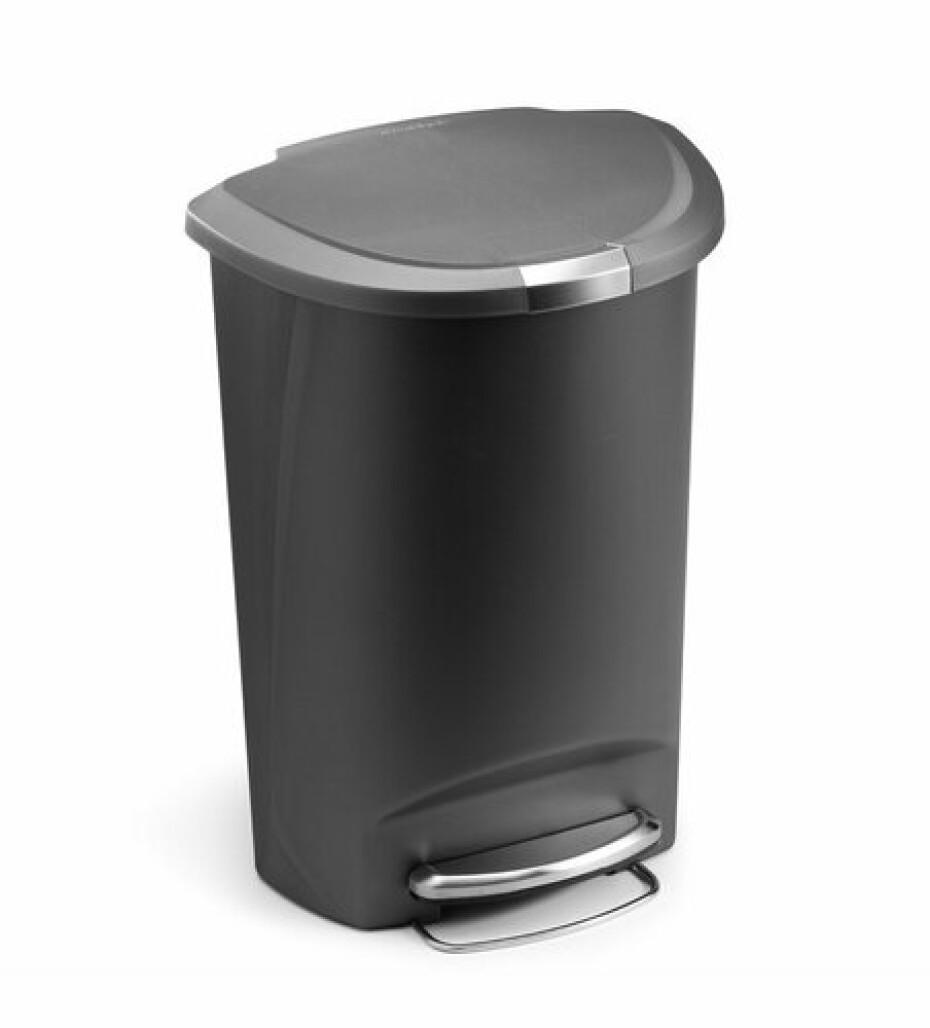 Pedálový odpadkový koš Simplehuman – 50 l, půlkulatý, plast, šedý - main (0)