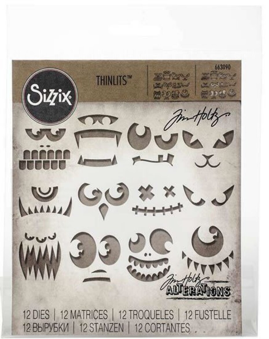 SIZZIX Thinlits vyřezávací kovové šablony - děsivé tváře 12 ks - main (0)