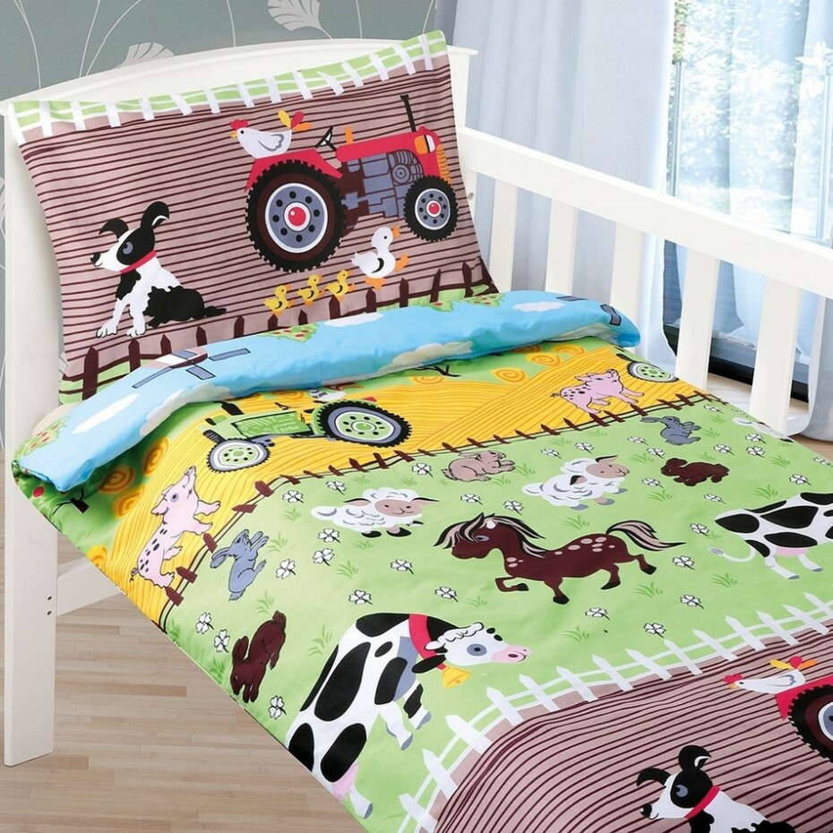 Bellatex Dětské bavlněné povlečení do postýlky Agáta Farma, 90 x 135 cm, 45 x 60 cm, 90 x 135 cm, 45 x 60 cm - main (0)