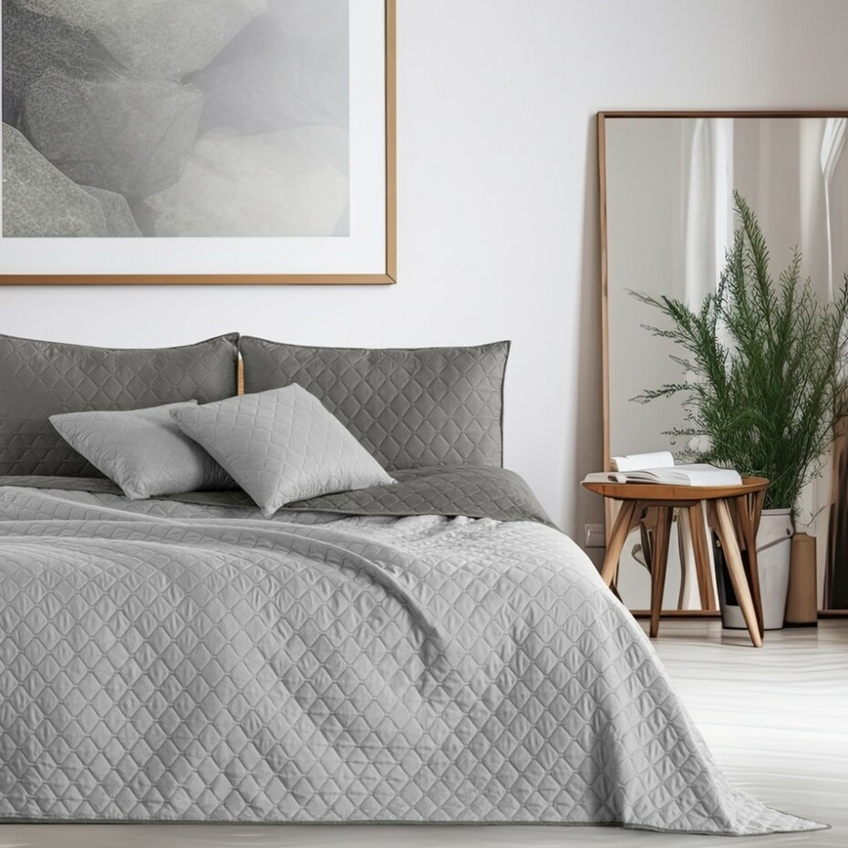 DecoKing Přehoz na postel Axel grafitová/šedá, 170 x 210 cm - main (1)