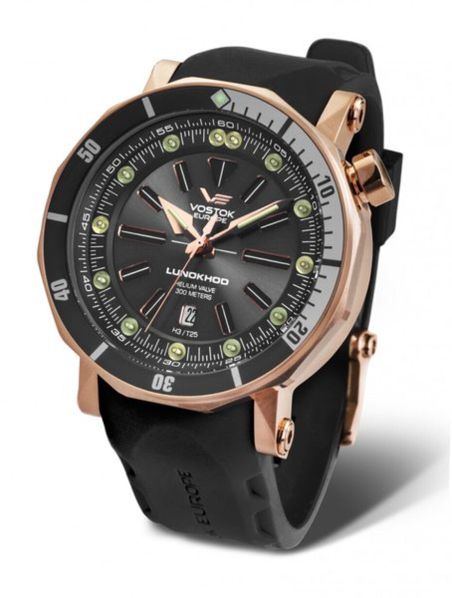 Silikonový řemínek Vostok Europe pro Lunochod 6S30/6203211 - černý/zlatá spona - main (3)