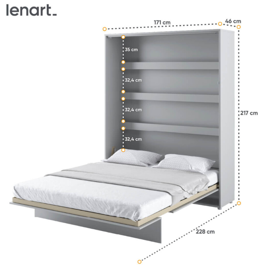 Dig-net nábytek Sklápěcí postel BED CONCEPT BC-12 | 160 x 200 cm Barva: Dub artisan - main (26)