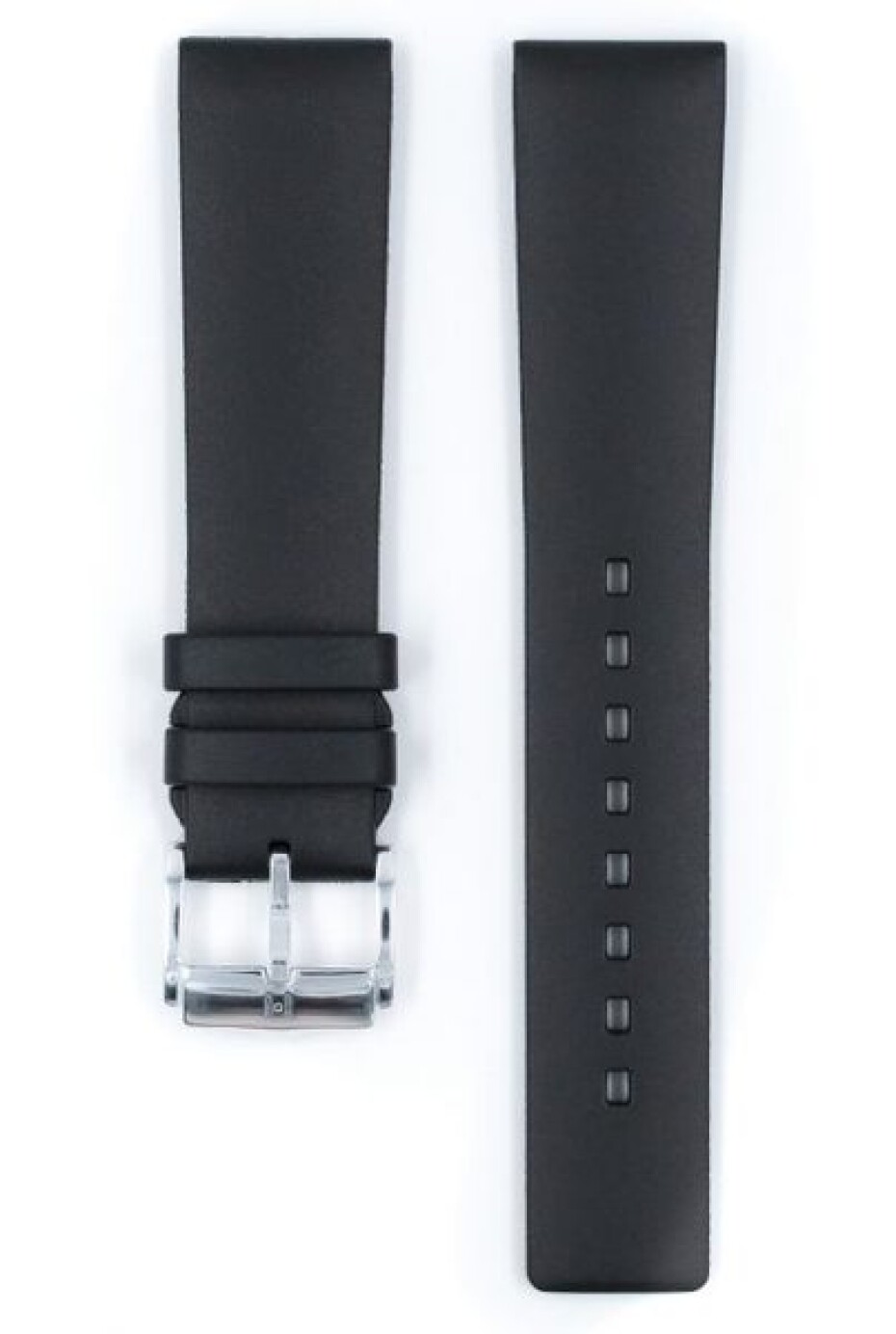 Řemínek Hirsch Pure - černý - 22 mm - L – Standardní délka (doporučujeme) - 20 mm - Stříbrná - main (1)