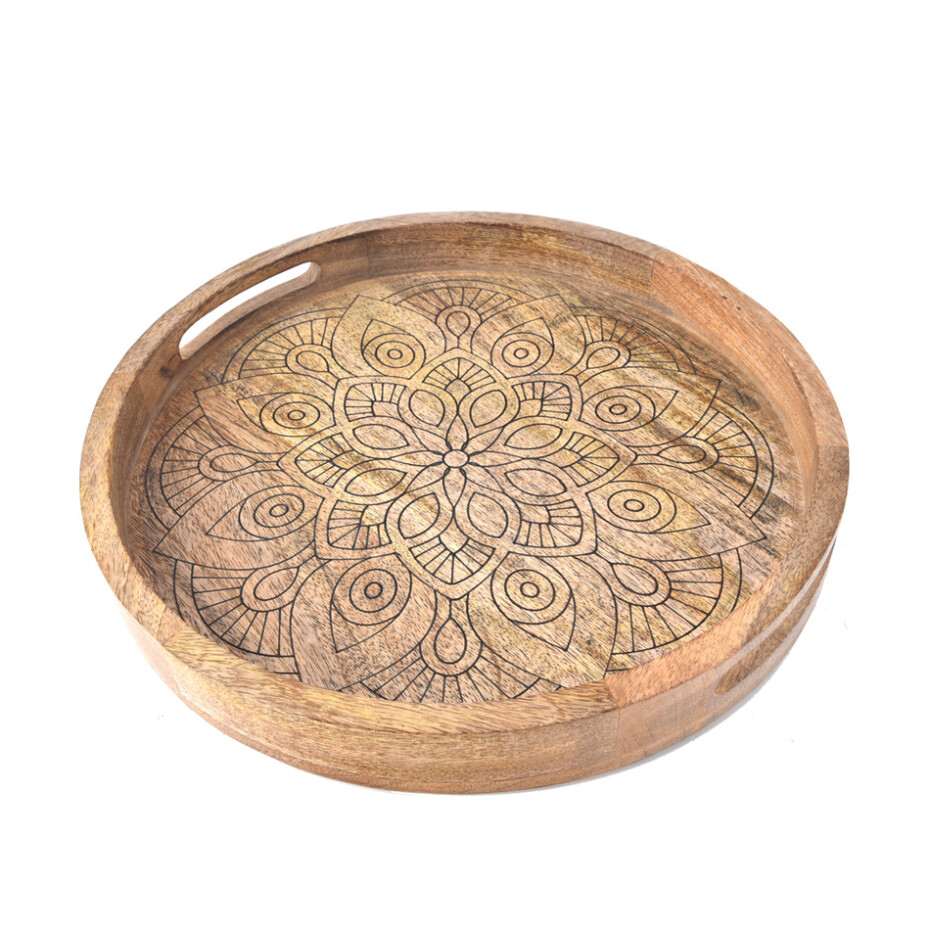 InDecor Tác z mangového dřeva Mandala, 38 x 38 x 4,5 cm - main (0)