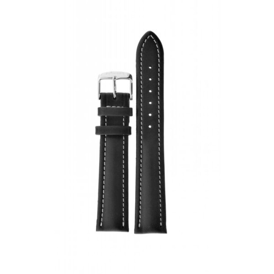 Kožený řemínek Junkers XL 22mm černý/bílé prošití - 22 mm - main (0)