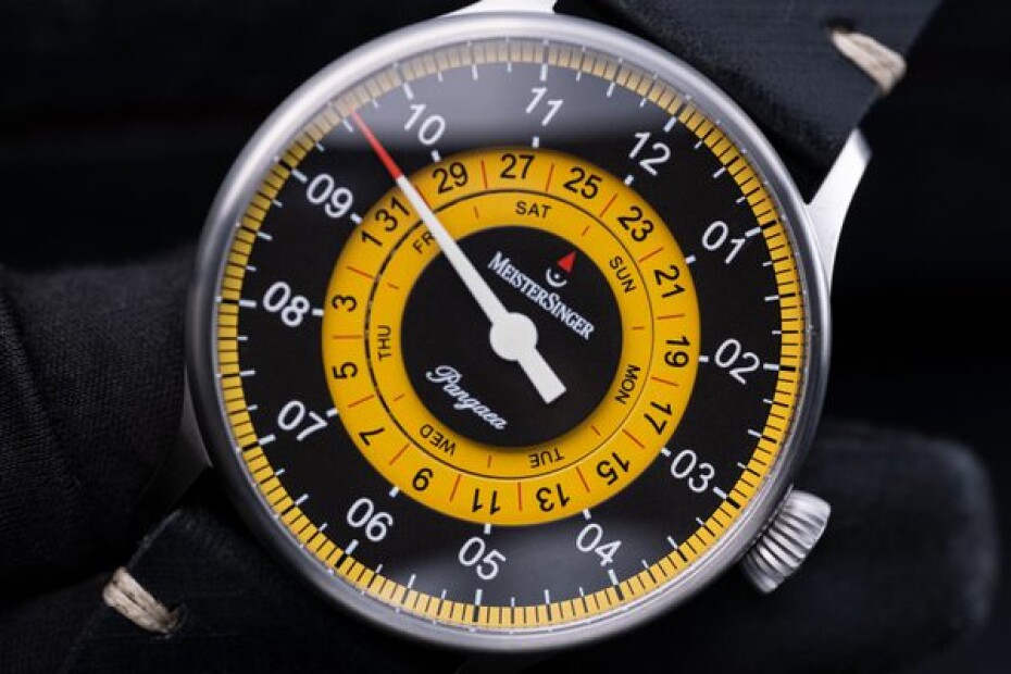 MeisterSinger Pangaea Day Date S-PDD9Z25 - Žlutý kožený řemínek - main (27)