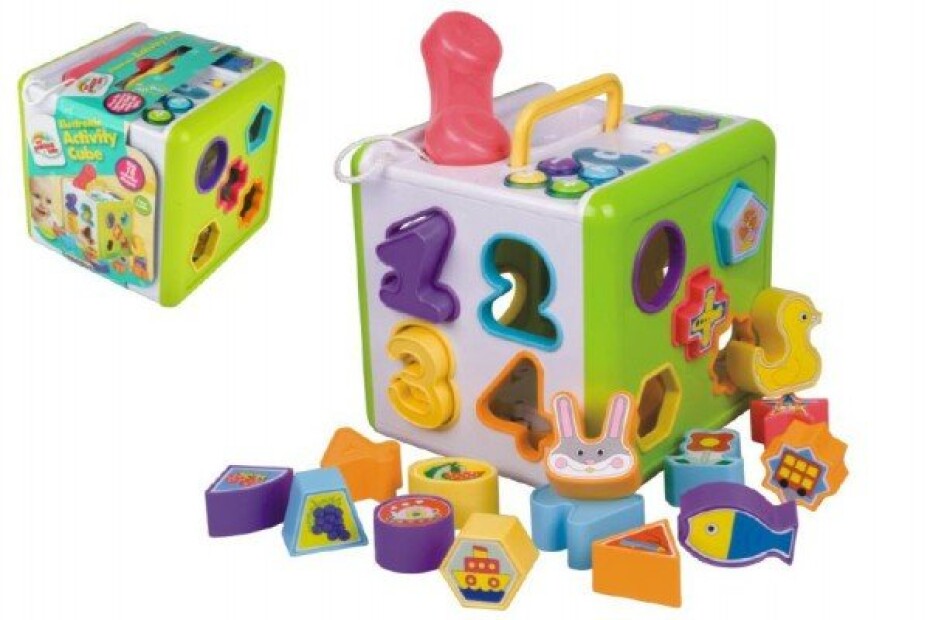 Vkládačka telefon kostka pro nejmenší 18ks plast 18x18x18cm na baterie se světlem se zvukem od 12m+ - main (0)