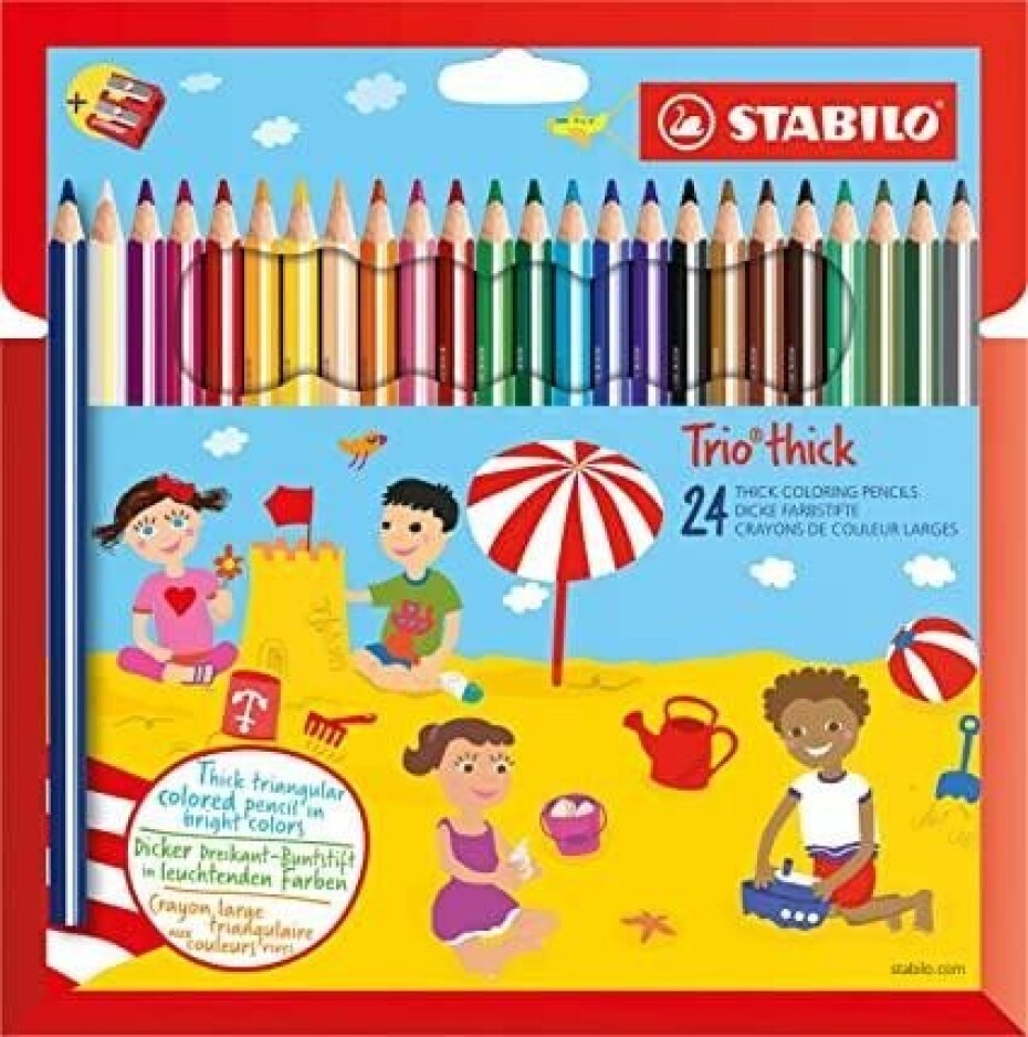 Pastelky STABILO Trio silné, sada 24 ks v pouzdru - main (0)