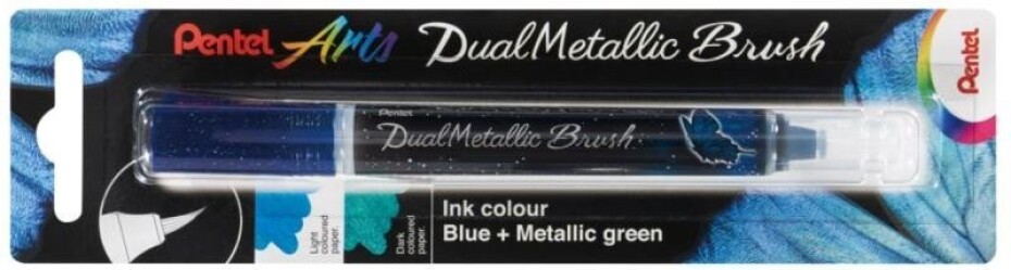 Pentel Dual Metallic Brush štětečkový popisovač - modrý - main (0)