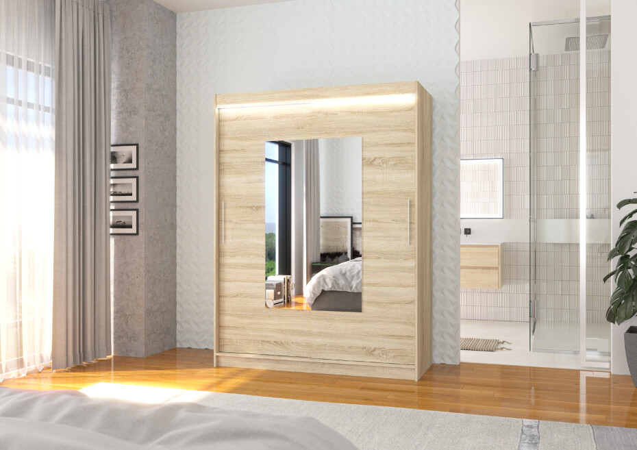 ArtAdrk Šatní skříň DORRIGO | 150 cm Skříň: Dor02 / čokoládová - main (6)