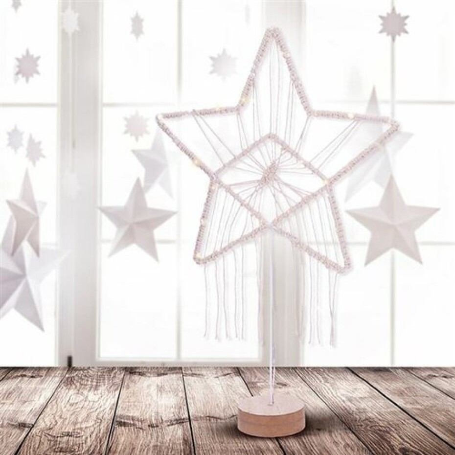 Solight LED vánoční hvězda Lapač snů, bílá, 49 cm, 45x LED, 2x AAA - main (3)