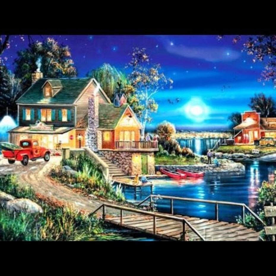 Grafix Diamantový obrázek 30 x 40 cm - Dům u jezera - main (0)