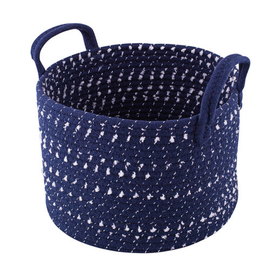 Altom Bavlněný kulatý košík Dark blue, 28 x 20 cm, pr. 28 cm - main (0)