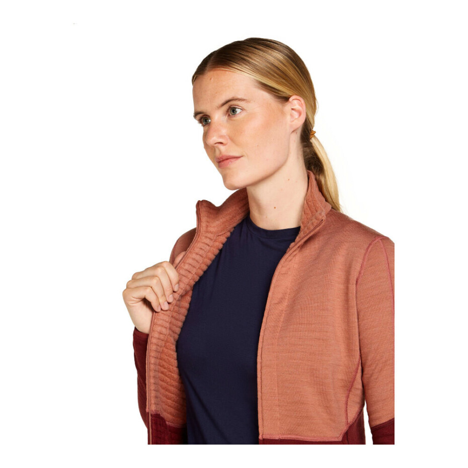 Dámská mikina Icebreaker Merino 400 RealFleece Descender LS Z Cedar Wood/Port/Cb L - main (4)