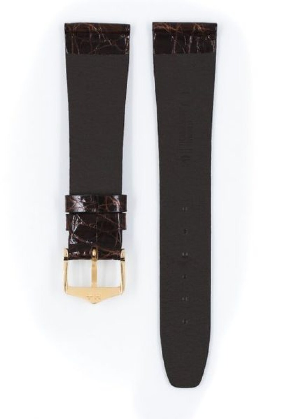 Řemínek Hirsch Prestige Crocodile - hnědý - 12 mm - M – Střední délka - 10 mm - Zlatá - main (2)