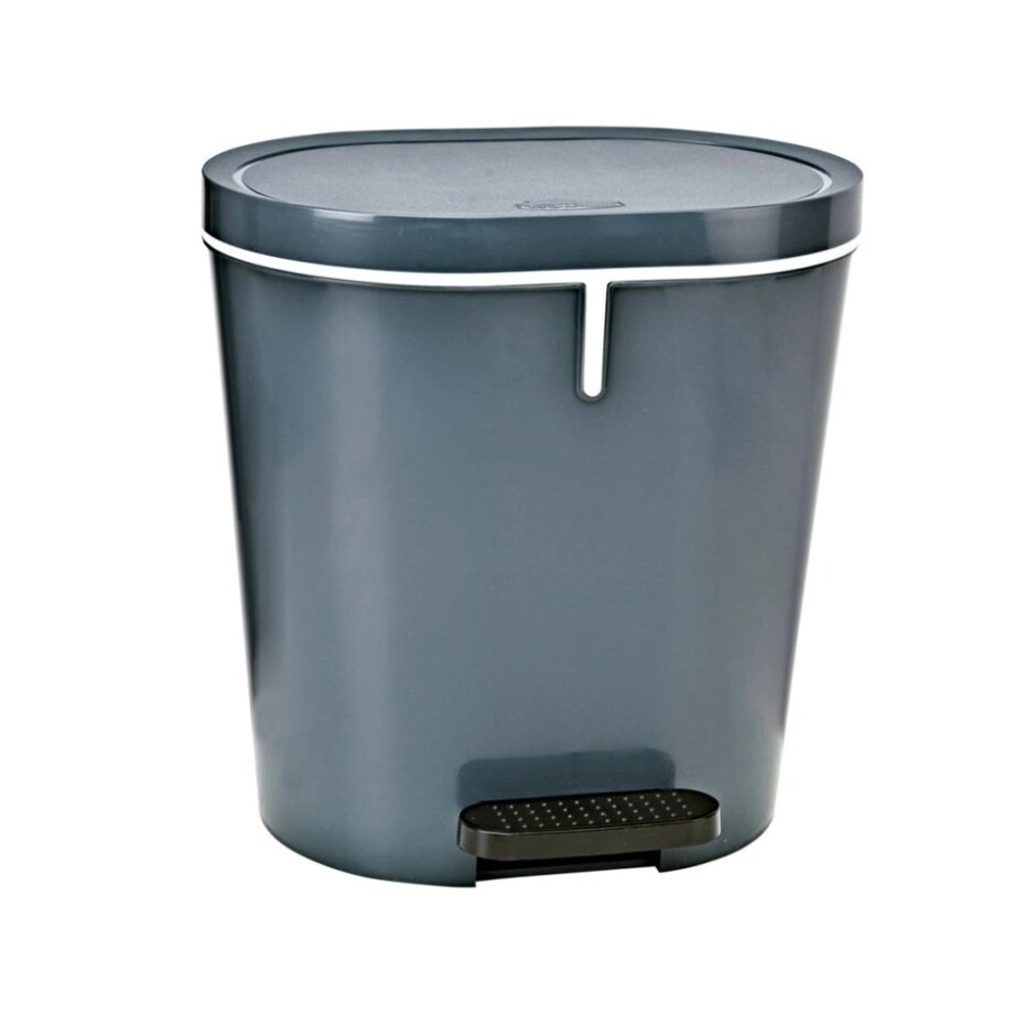 Denox Oval pedálový odpadkový koš 8 l, plast, antracitový, 8 l - main (0)
