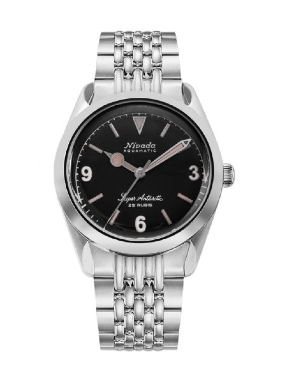 Nivada Grenchen Super Antarctic 3.6.9 Black Vintage - Black Leather White Stitching - main (2)