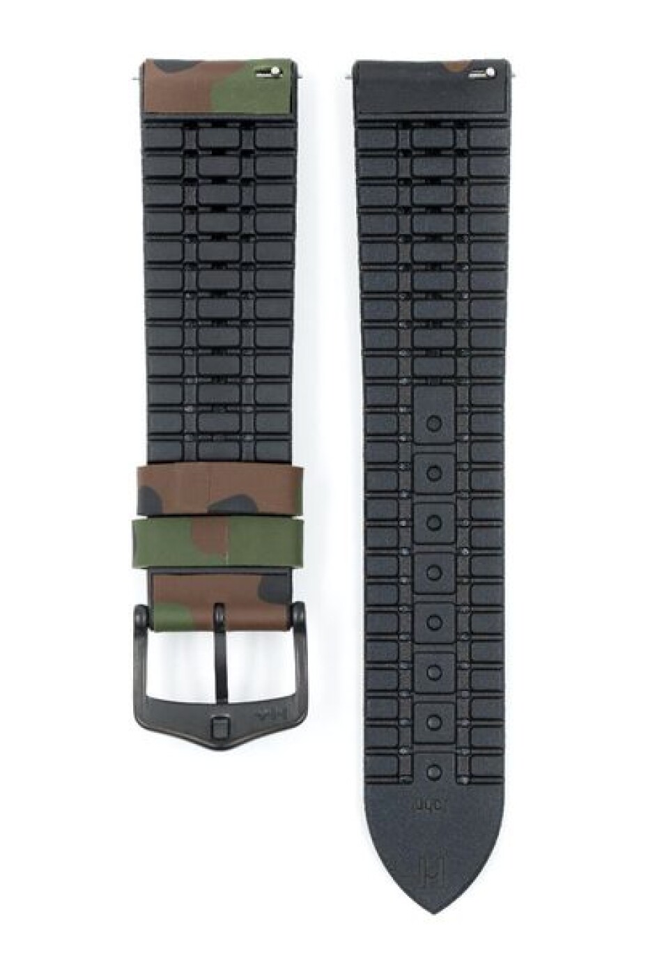 Řemínek Hirsch John - zelený - 22 mm - L – Standardní délka (doporučujeme) - 20 mm - Černá - main (2)