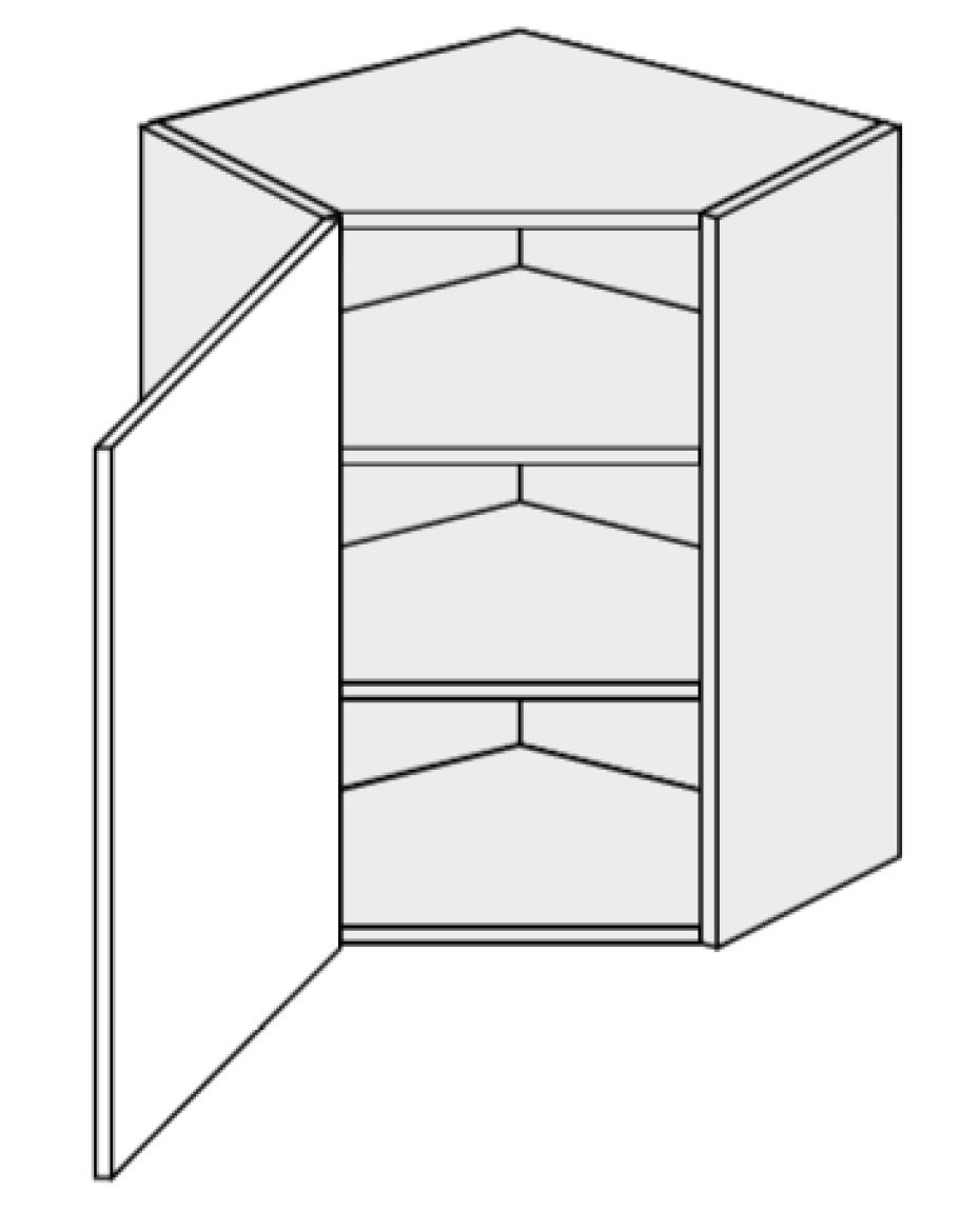 ArtExt Kuchyňská skříňka horní rohová, W10 / 60 Quantum Barva korpusu: Grey - main (1)