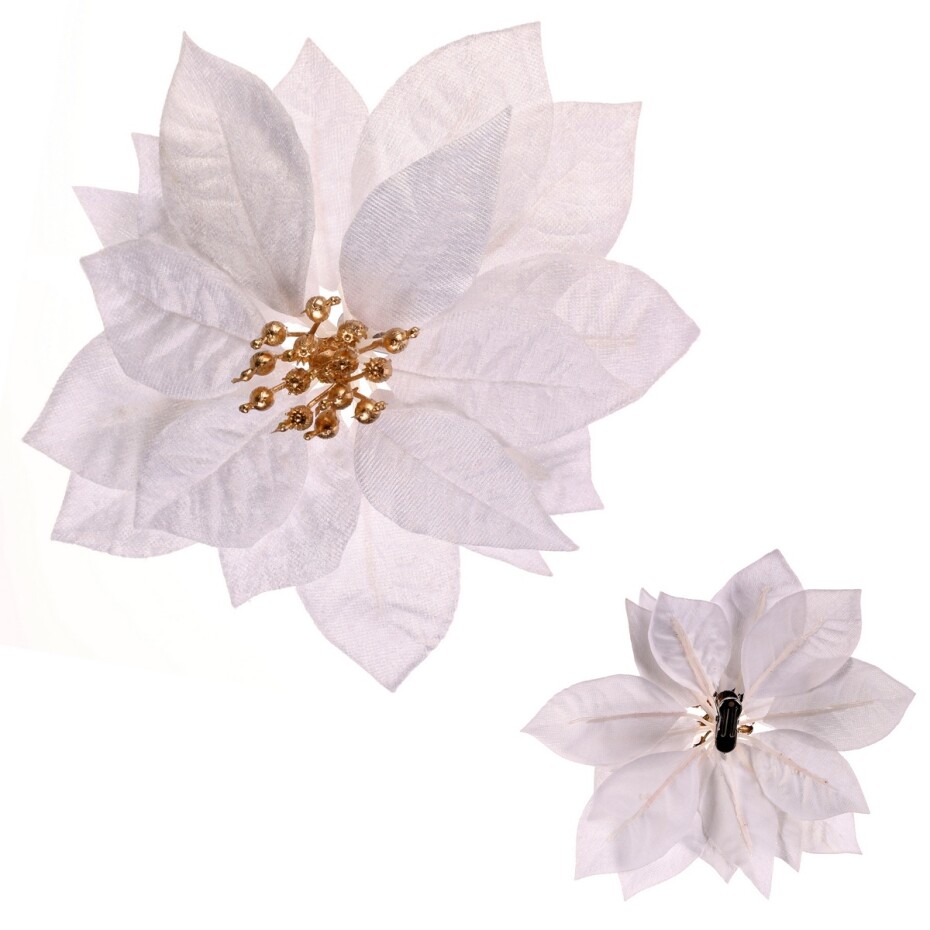 Umělý květ Poinsécie, bílá, pr. 20 cm - main (0)