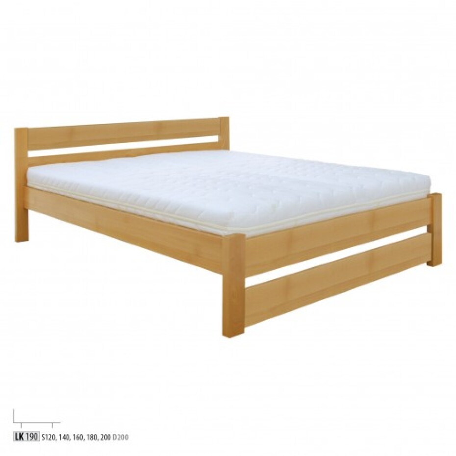 Manželská posteľ - masív LK190 | 140cm buk Moření: Olše - skladová zásoba 1 ks - main (1)