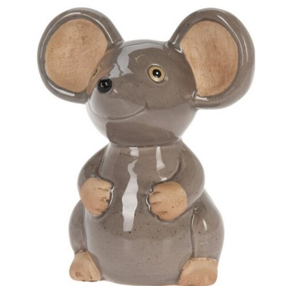 Zahradní dekorace Myš šedá, 13 x 15,5 x 10 cm, porcelán - main (0)