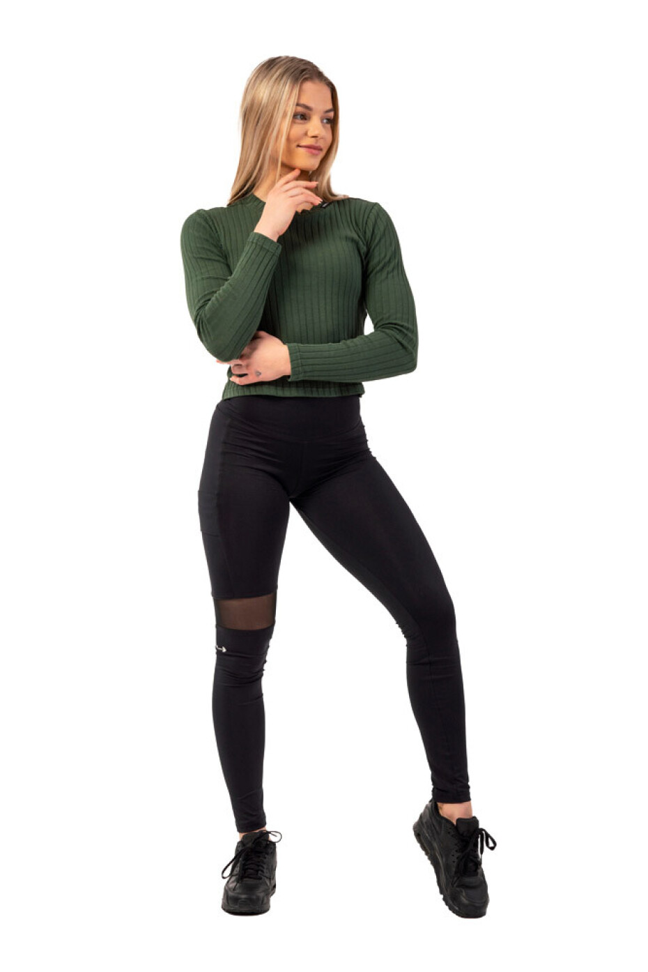 Nebbia Žebrované z organické bavlny 415 Dark Green - main (1)