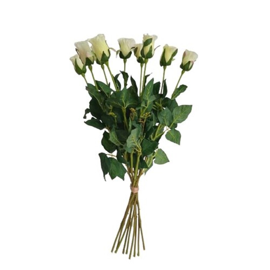 Umělá květina poupě Růže bílá, 64 cm, 9 ks - main (0)