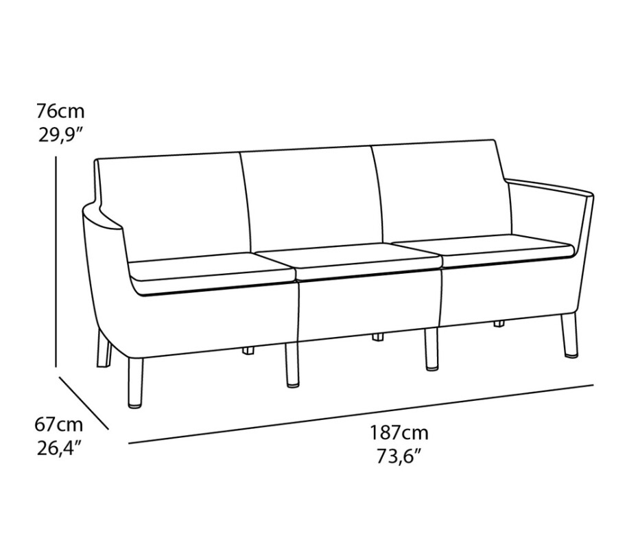 KETER Zahradní set SALOMON 3 seater | grafit - main (5)