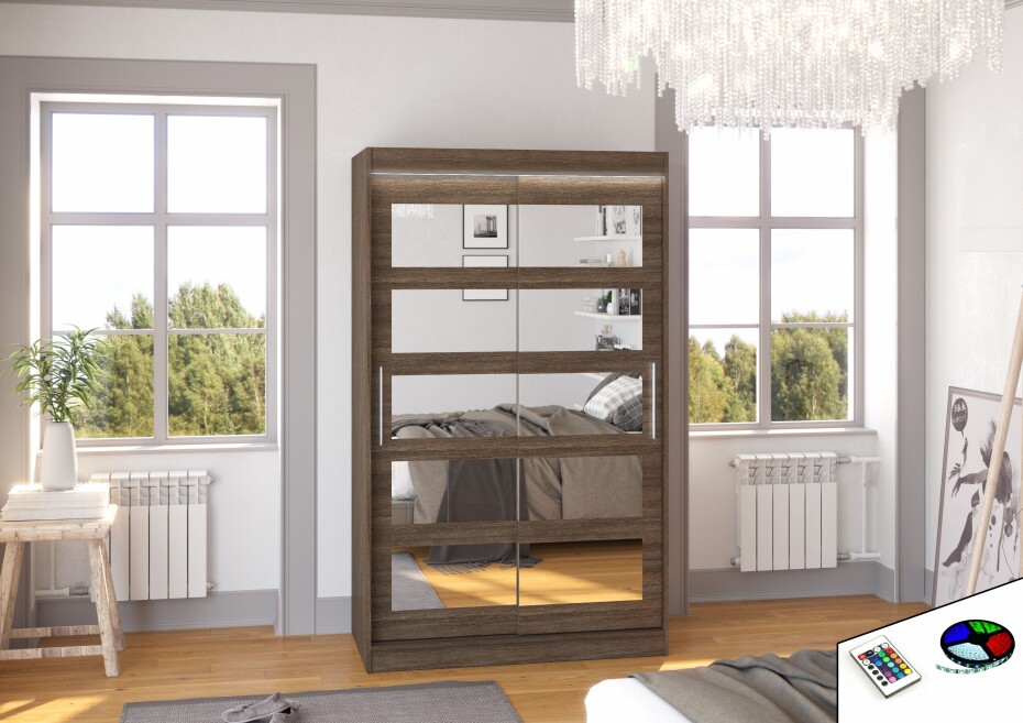 ArtAdrk Šatní skříň SALEM | 120 cm Barva: Čokoládová - main (6)