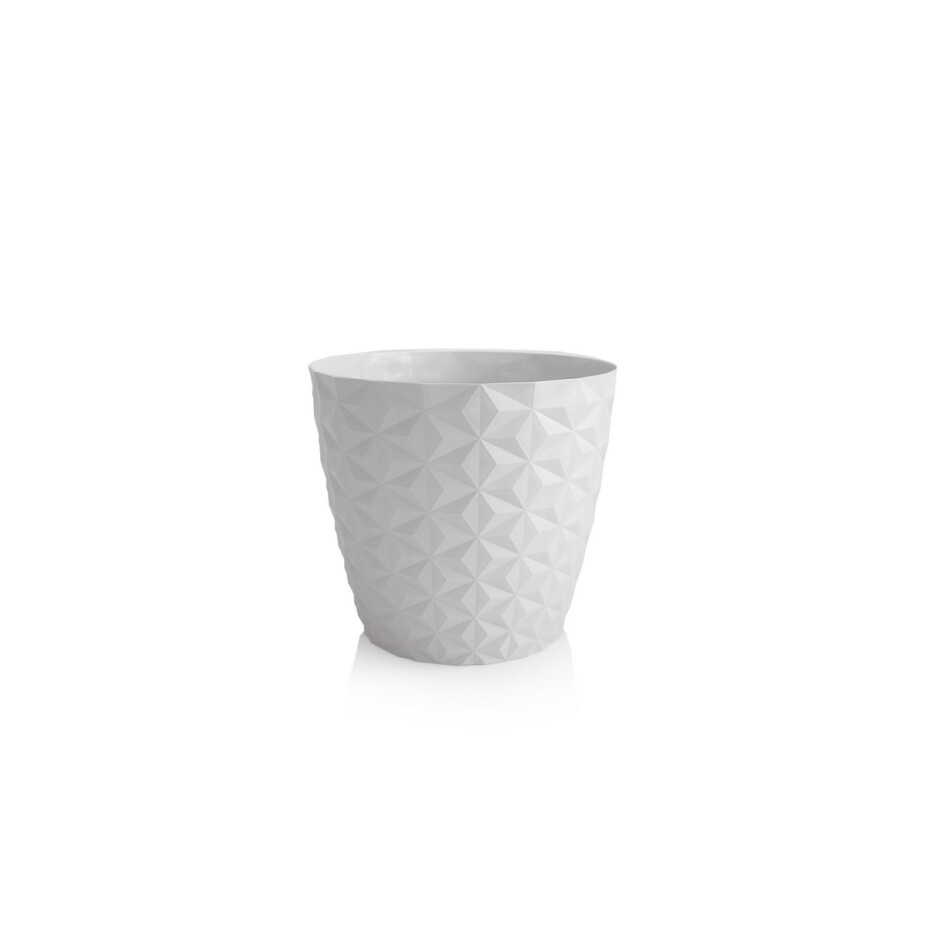 Crystal matt recyklovaný květináč 30 cm, ledově bílá - main (0)