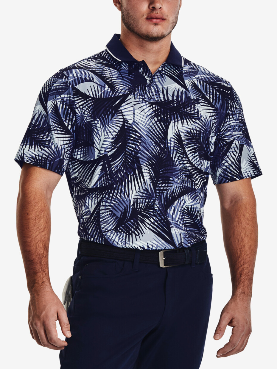 Under Armour pánské funkční tričko s krátkým rukávem ISO-CHILL GRPHC PALM POLO 1377367-410 modré - main (0)