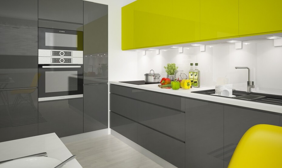 ArtExt Kuchyňská skříňka horní rohová vysoká FLORENCE lesk | W4 10 60 Barva korpusu: Grey - main (7)