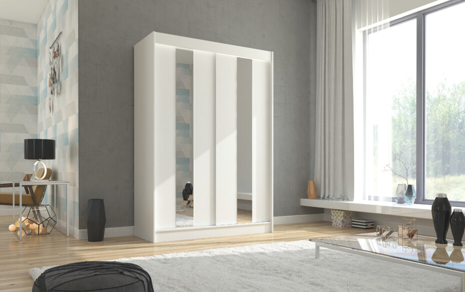 ArtAdrk Šatní skříň BALTON | 150 cm Barva: Černá - main (2)