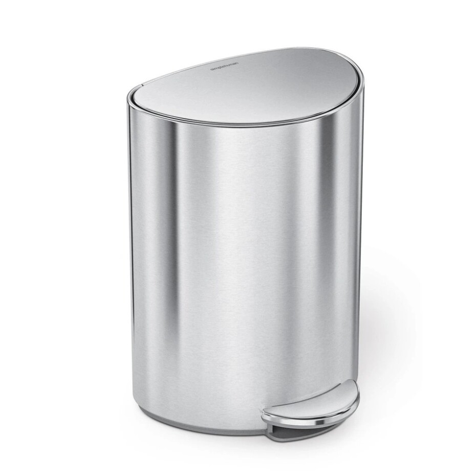 Simplehuman Pedálový odpadkový koš 6 l, půlkulatý, matná nerez ocel, plast - main (0)