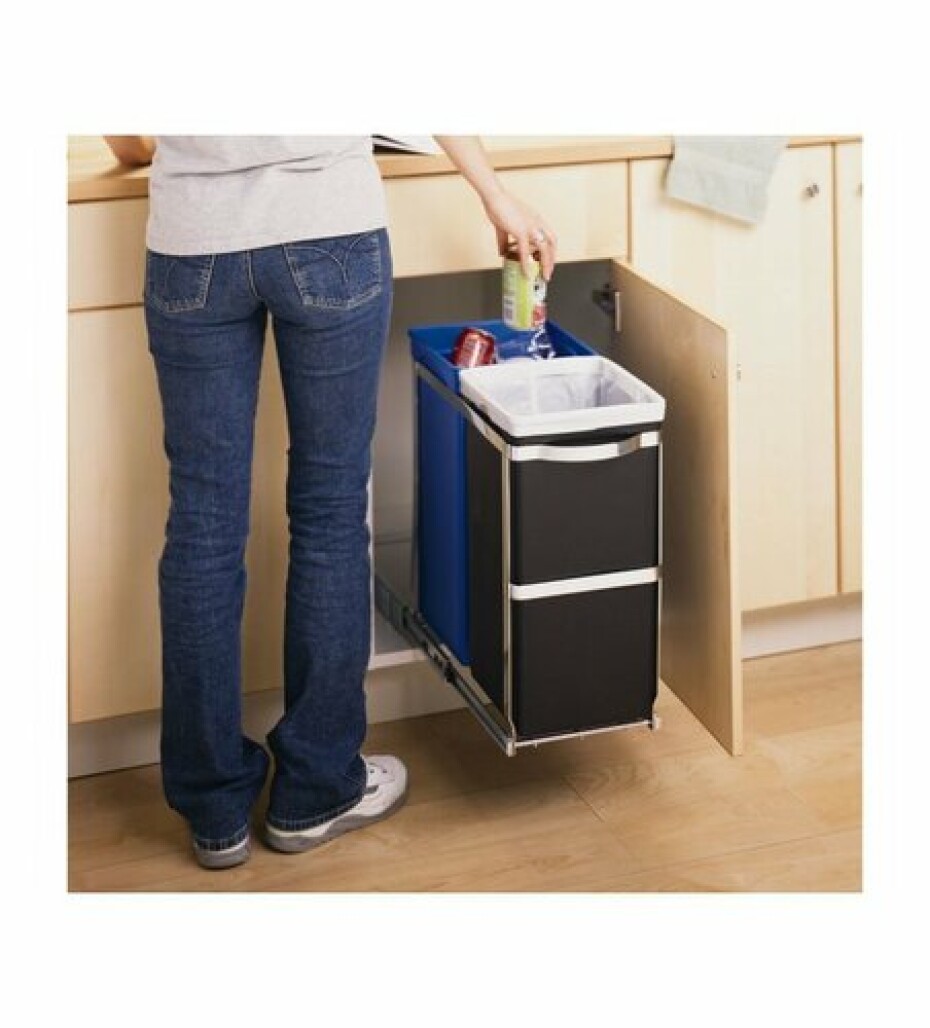Vestavný odpadkový koš na tříděný odpad Simplehuman – 20/15 l, výsuvný, lesklá ocel /plast - main (2)