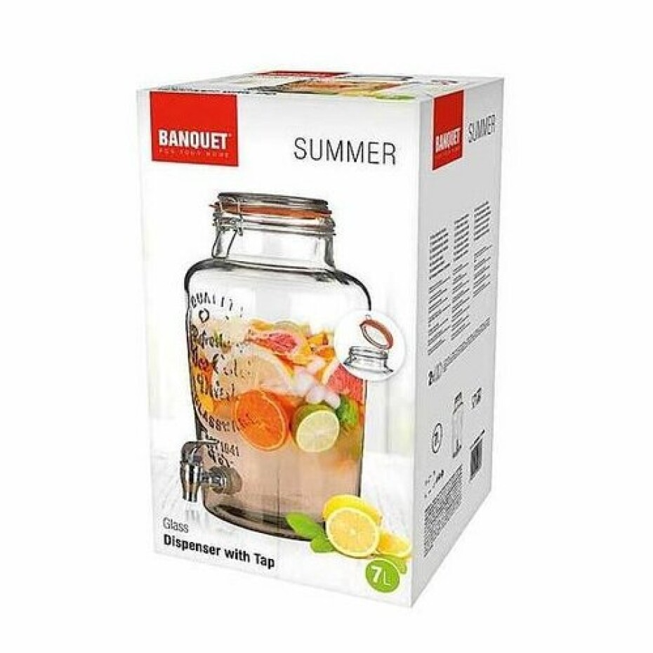 Banquet Skleněný zásobník s ventilem SUMMER, 7 l - main (3)