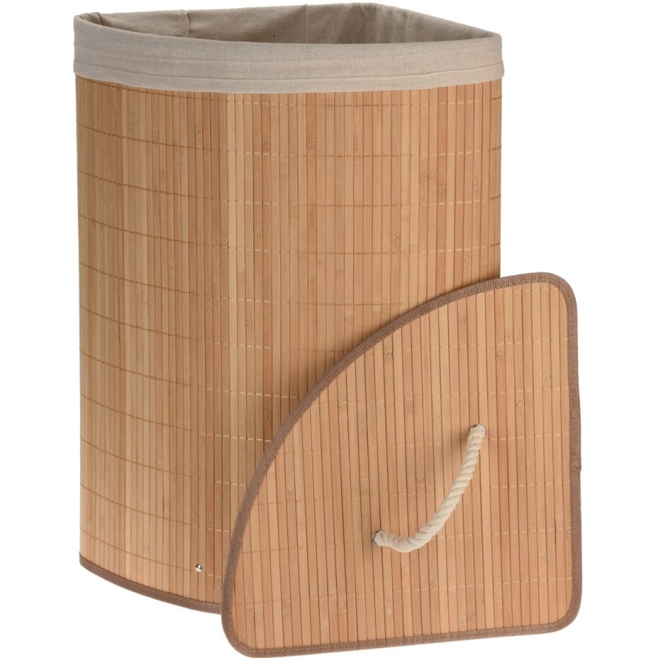 Rohový koš na špinavé prádlo Bamboo, přírodní - main (0)