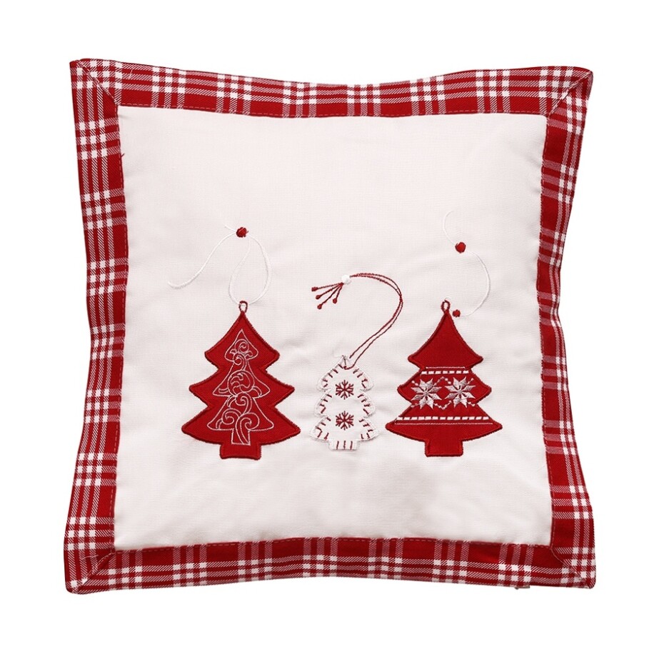 Boma Trading Vánoční povlak na polštářek Xmas tree white, 40 x 40 cm - main (0)