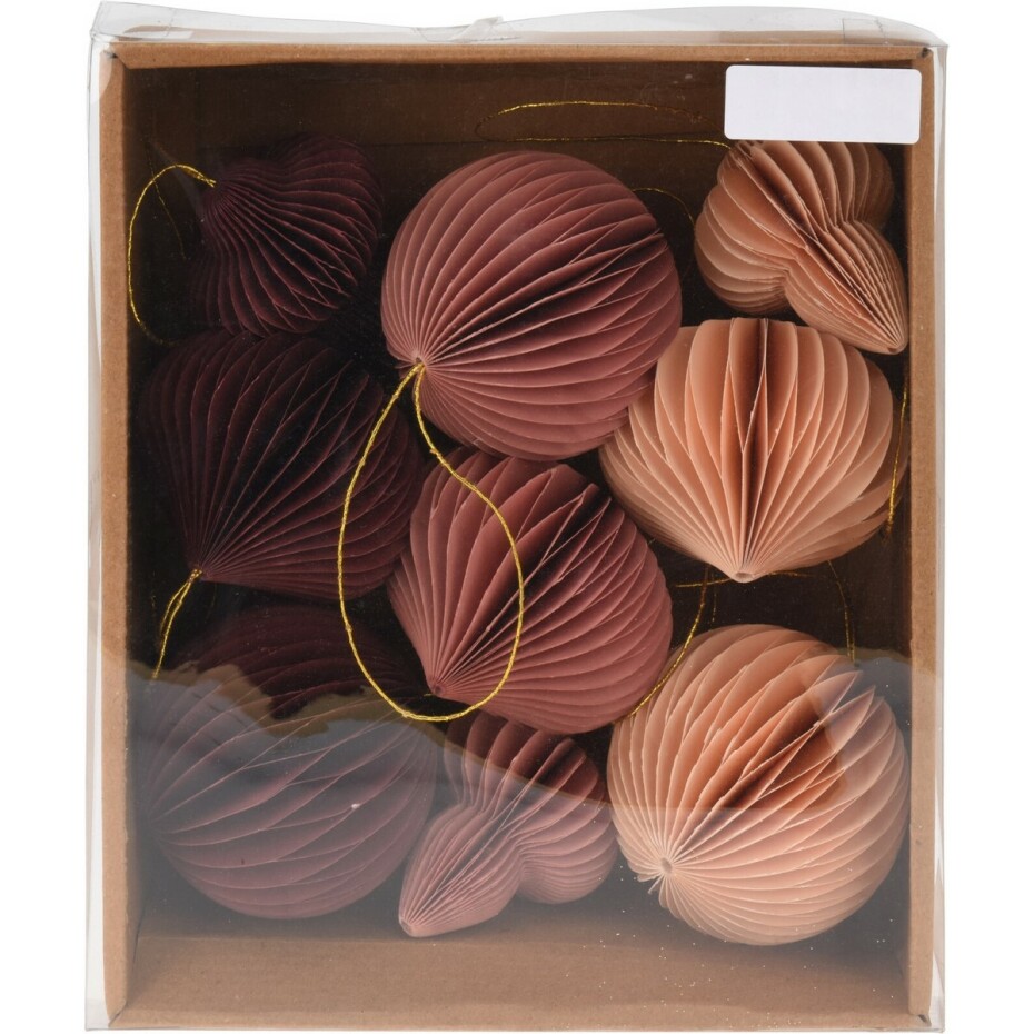 Sada papírových ozdob Ornaments růžová, 8 cm, 9 ks - main (0)