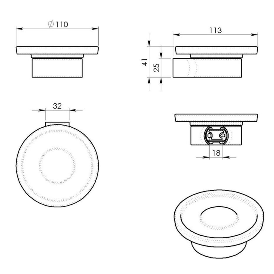 GEDY PI1188 Pirenei mýdlenka, mléčné sklo/zlatá mat - main (1)