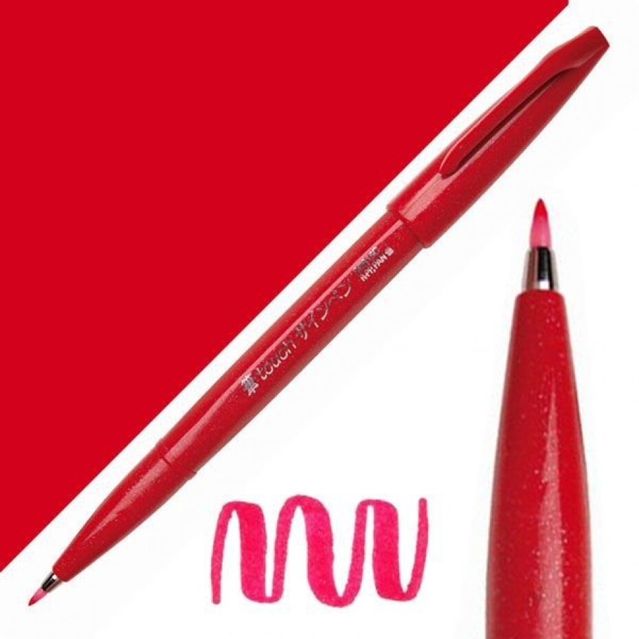 Popisovač Pentel Touch Brush - červený - main (0)