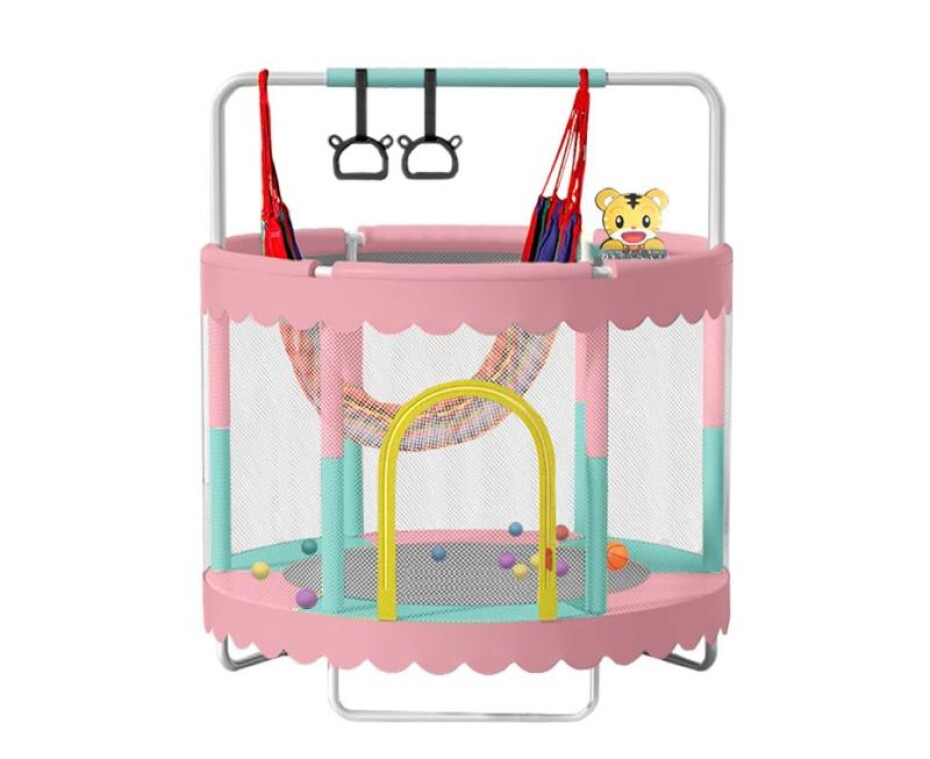 Sedco Dětská trampolína 150 cm s ochrannou sítí a vybavením - růžová - main (0)