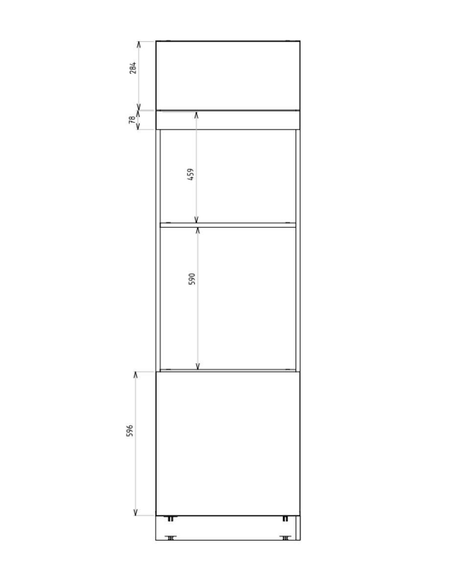 ArtExt Kuchyňská skříňka vysoká pro vestavné spotřebiče ESSEN | D14RU 60 207 Barva korpusu: Grey - main (18)