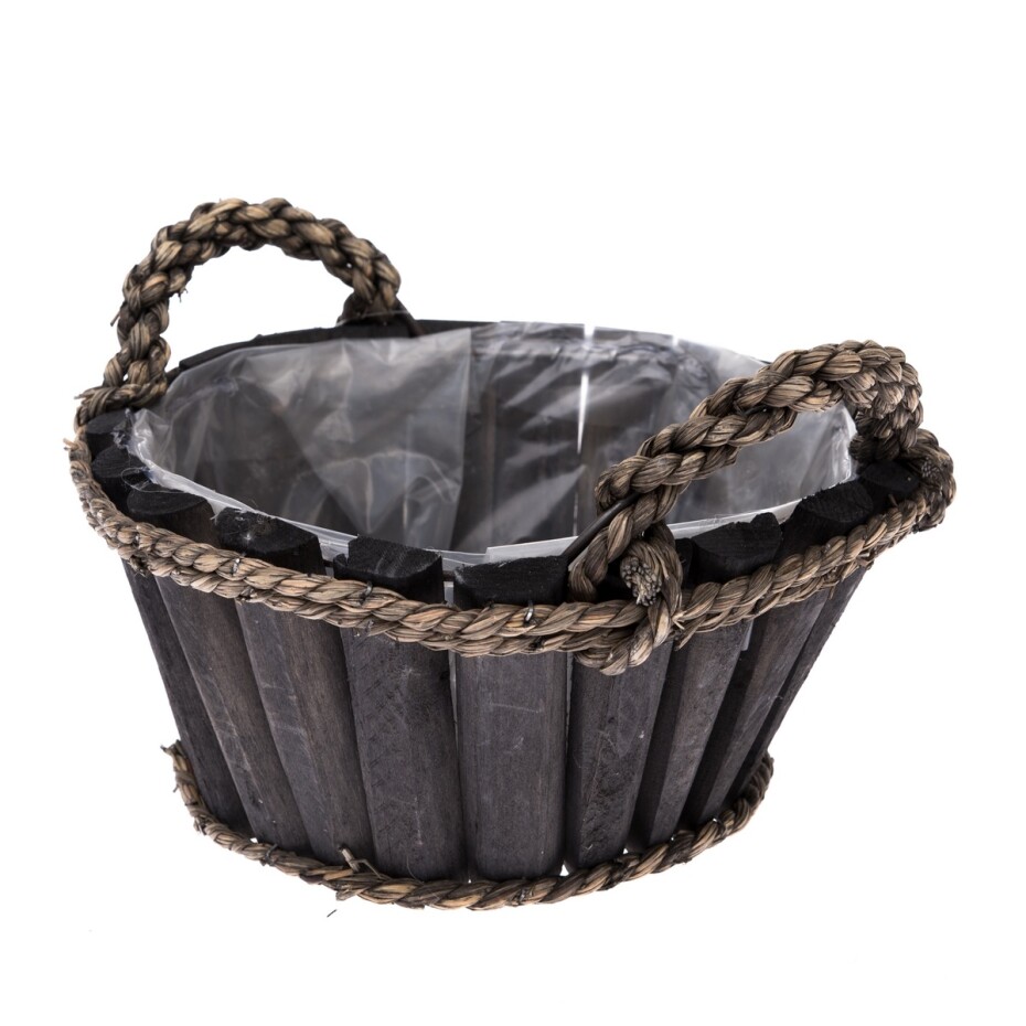 Dřevěný obal na květiny Smoky, pr. 25 cm - main (0)