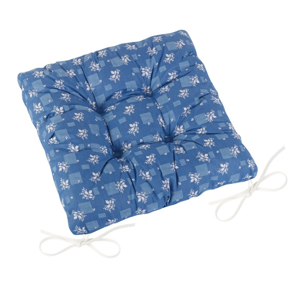 Bellatex Sedák Adéla prošívaný Modrotisk, 40 x 40 cm - main (0)