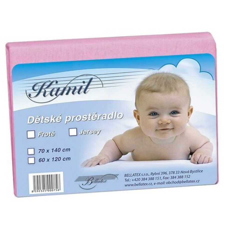Bellatex Dětské jersey prostěradlo, růžová, 70 x 140 cm - main (0)