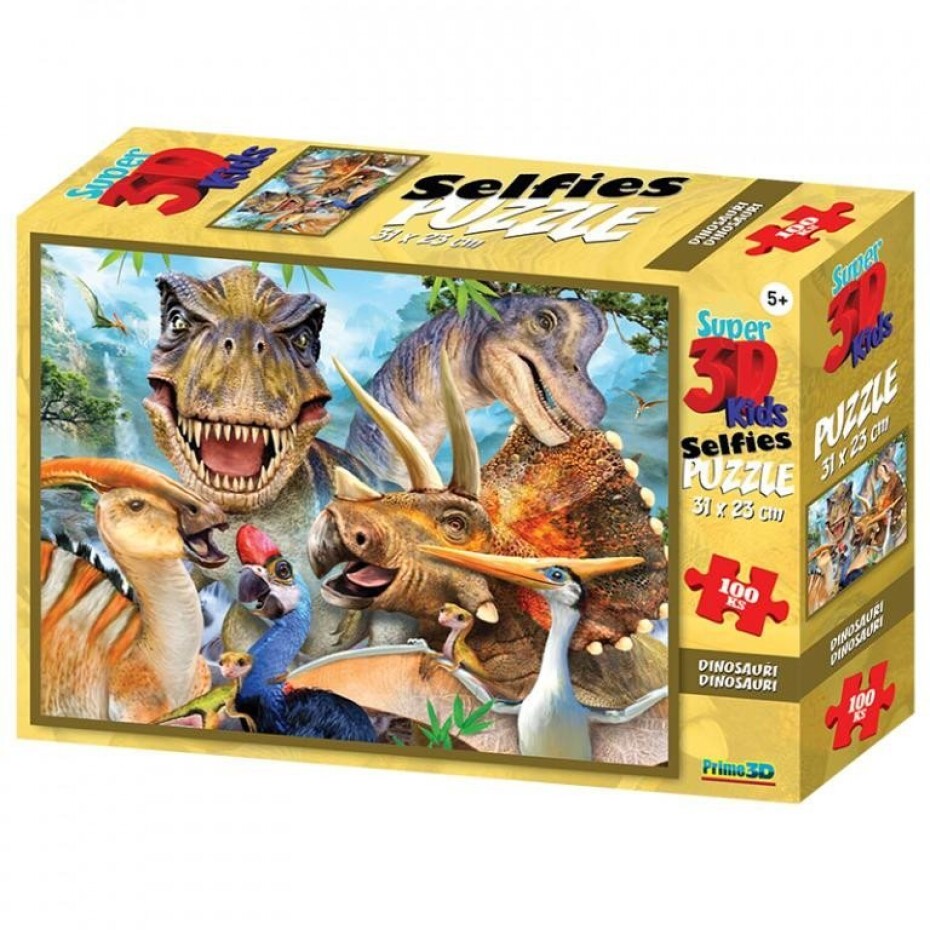 Puzzle 3D - Dino Selfie / 100 dílků - main (0)