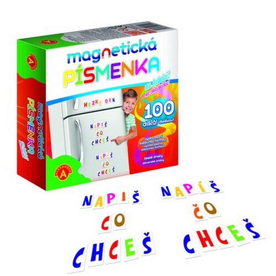 PEXI Magnetická písmenka na lednici 100 dílků v krabici 19x18x5cm - main (0)