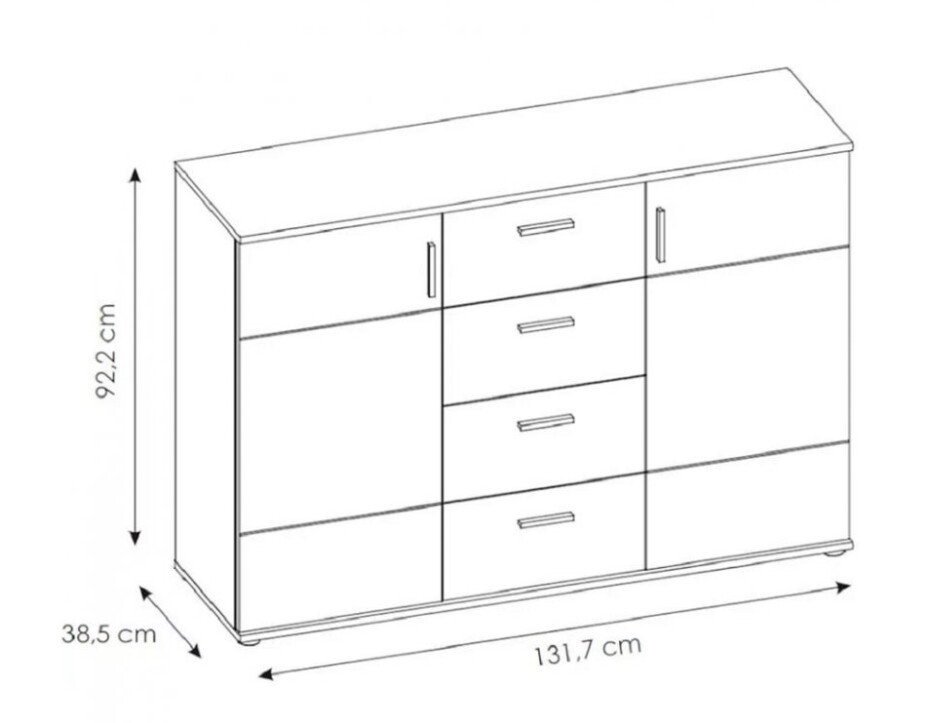 ArtExt Komoda JONAS JOK03 Barva: craft bílý - main (4)